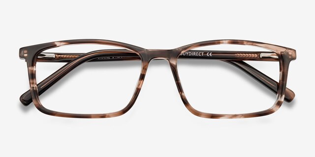 Crane Striped AcetateEyeglass Frames from EyeBuyDirect, Closed View