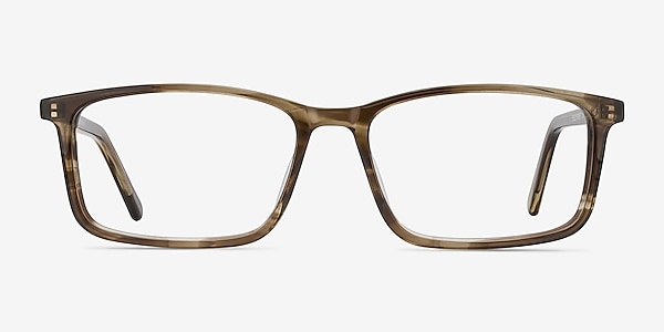 Crane Brown Striped Acétate Montures de lunettes de vue