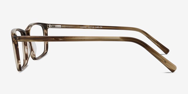 Crane Brown Striped AcétateMontures de lunettes de vue d'EyeBuyDirect, Vue de Côté