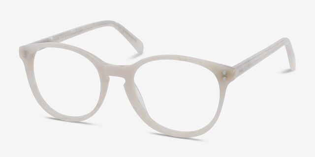 Pride Pearly White AcetateEyeglass Frames from EyeBuyDirect, Angle View