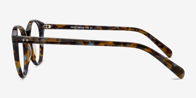 Pride Brown Floral AcetateEyeglass Frames from EyeBuyDirect, Side View