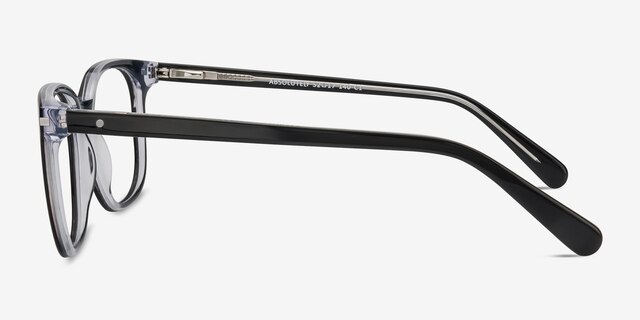 Absolutely Noir AcétateMontures de lunettes de vue d'EyeBuyDirect, Vue de Côté