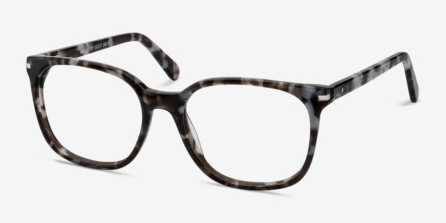 Absolutely Gray Floral AcétateMontures de lunettes de vue d'EyeBuyDirect, Vue d'Angle
