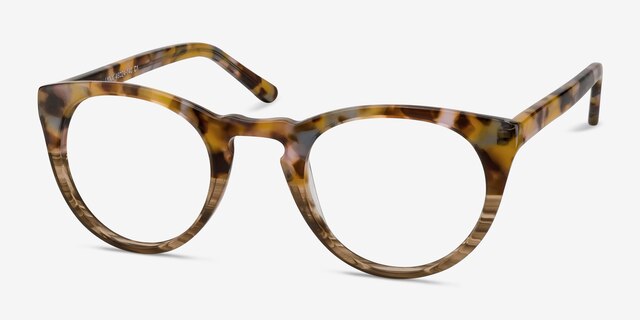Lynx Savanna Floral AcétateMontures de lunettes de vue d'EyeBuyDirect, Vue d'Angle