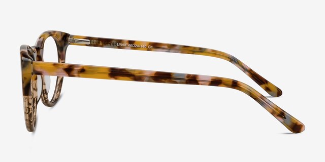 Lynx Savanna Floral AcétateMontures de lunettes de vue d'EyeBuyDirect, Vue de Côté