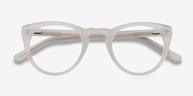 Lynx Blanche AcétateMontures de lunettes de vue d'EyeBuyDirect, Vue Rapprochée