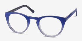 Lynx Bleu Acétate Montures de lunettes de vue d'EyeBuyDirect, Vue d'Angle