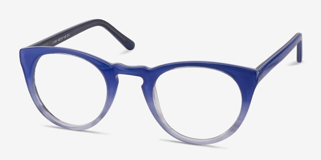 Lynx Bleu AcétateMontures de lunettes de vue d'EyeBuyDirect, Vue d'Angle