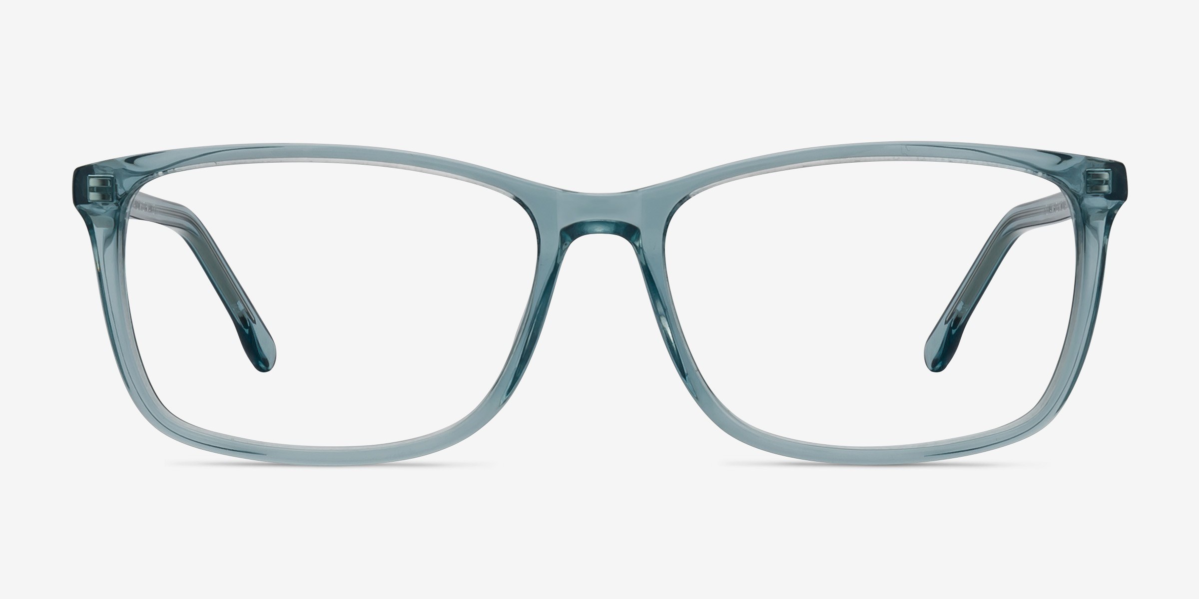 transparent blue eyeglass frames