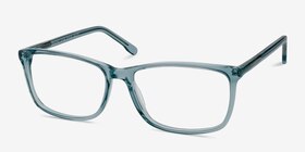 Constellation Clear Blue Acétate Montures de lunettes de vue d'EyeBuyDirect, Vue d'Angle