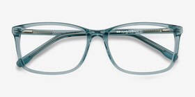 Constellation Clear Blue Acétate Montures de lunettes de vue d'EyeBuyDirect, Vue Rapprochée