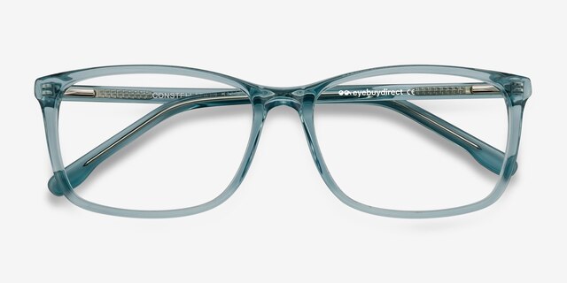 Constellation Clear Blue AcetateEyeglass Frames from EyeBuyDirect, Closed View