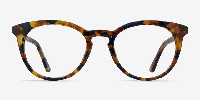 Griffin Amber & Navy AcetateEyeglass Frames from EyeBuyDirect, Front View