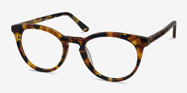 Griffin Amber & Navy AcetateEyeglass Frames from EyeBuyDirect, Angle View