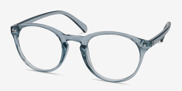 Revolution Clear Blue PlasticEyeglass Frames from EyeBuyDirect, Angle View