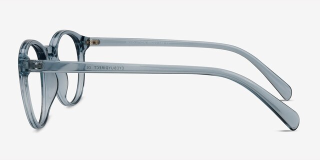 Revolution Clear Blue PlasticEyeglass Frames from EyeBuyDirect, Side View