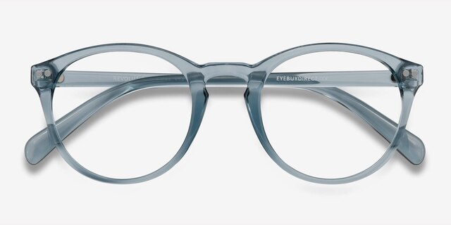 Revolution Clear Blue PlasticEyeglass Frames from EyeBuyDirect, Closed View