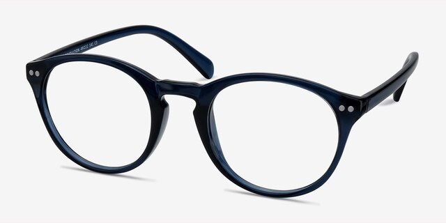 Revolution Navy PlasticEyeglass Frames from EyeBuyDirect, Angle View