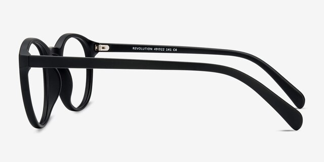 Revolution Matte Black PlasticEyeglass Frames from EyeBuyDirect, Side View