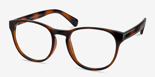 Heartbeat Brown PlasticEyeglass Frames from EyeBuyDirect, Angle View