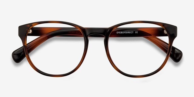 Heartbeat Brown PlasticEyeglass Frames from EyeBuyDirect, Closed View