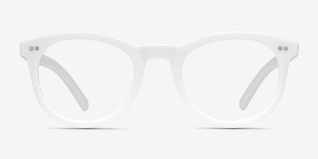 Solar Matte White PlasticEyeglass Frames from EyeBuyDirect, Front View