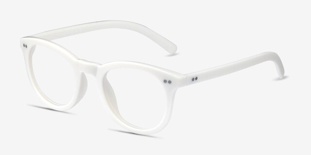 Solar Matte White PlasticEyeglass Frames from EyeBuyDirect, Angle View