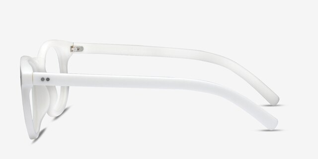 Solar Matte White PlasticEyeglass Frames from EyeBuyDirect, Side View
