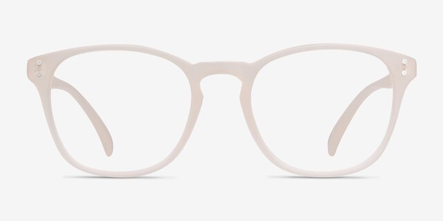 Myth Matte White PlasticEyeglass Frames from EyeBuyDirect, Front View