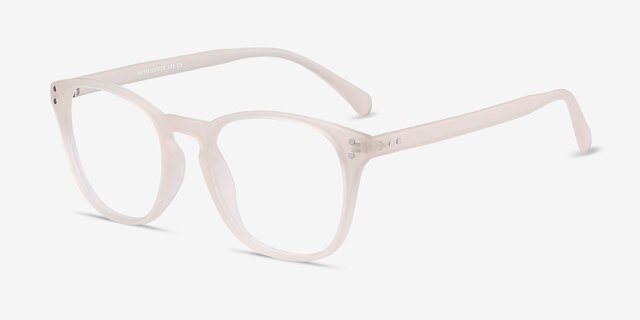 Myth Matte White PlasticEyeglass Frames from EyeBuyDirect, Angle View