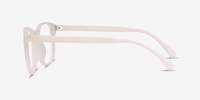 Myth Matte White PlasticEyeglass Frames from EyeBuyDirect, Side View