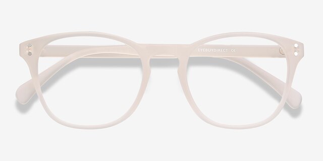 Myth Matte White PlasticEyeglass Frames from EyeBuyDirect, Closed View