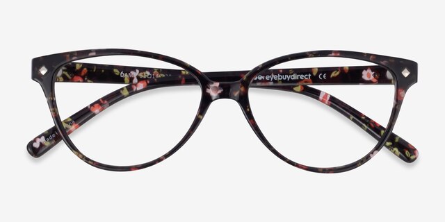 Dame Fleuries PlastiqueMontures de lunettes de vue d'EyeBuyDirect, Vue Rapprochée