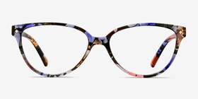 Dame Pink Floral Plastique Montures de lunettes de vue d'EyeBuyDirect, Vue de Face
