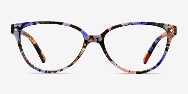 Dame Pink Floral PlasticEyeglass Frames from EyeBuyDirect, Front View