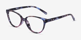 Dame Pink Floral Plastique Montures de lunettes de vue d'EyeBuyDirect, Vue d'Angle