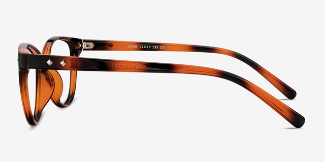 Dame Tortoise PlasticEyeglass Frames from EyeBuyDirect, Side View