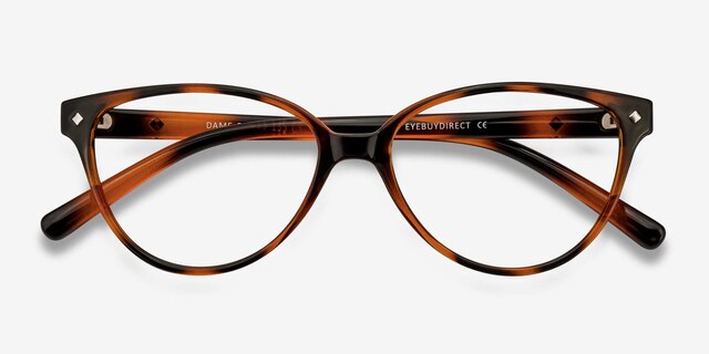 Dame Tortoise PlasticEyeglass Frames from EyeBuyDirect, Closed View