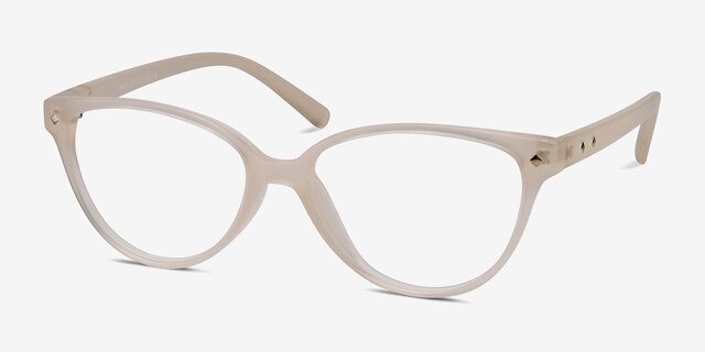 Dame Matte Clear PlasticEyeglass Frames from EyeBuyDirect, Angle View