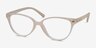 Dame Matte Clear PlasticEyeglass Frames from EyeBuyDirect, Angle View