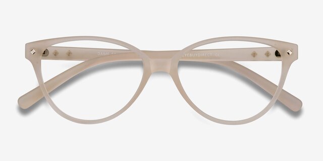 Dame Matte Clear PlasticEyeglass Frames from EyeBuyDirect, Closed View