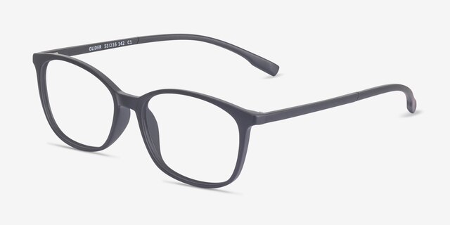 Glider Black PlasticEyeglass Frames from EyeBuyDirect, Angle View