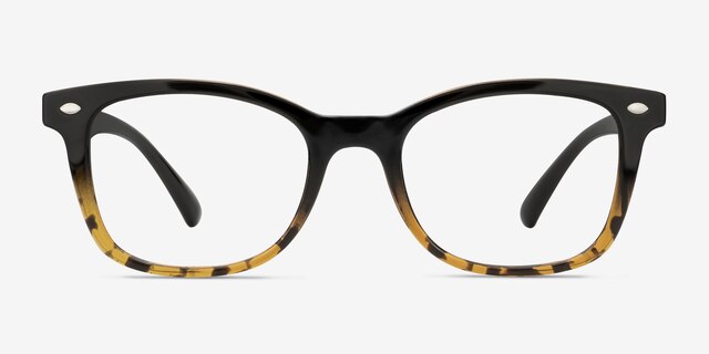 Drama Black Brown PlasticEyeglass Frames from EyeBuyDirect, Front View
