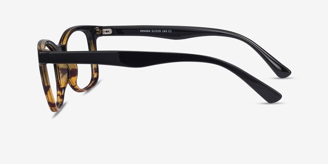 Drama Black Brown PlasticEyeglass Frames from EyeBuyDirect, Side View