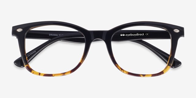 Drama Black Brown PlasticEyeglass Frames from EyeBuyDirect, Closed View