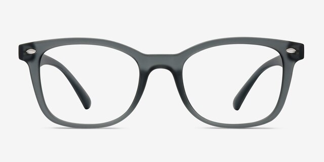 Drama Matte Gray PlasticEyeglass Frames from EyeBuyDirect, Front View