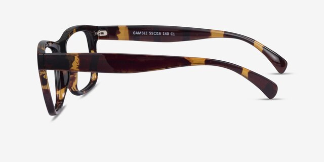 Gamble Tortoise PlasticEyeglass Frames from EyeBuyDirect, Side View
