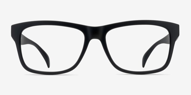 Gamble Matte Black PlasticEyeglass Frames from EyeBuyDirect, Front View