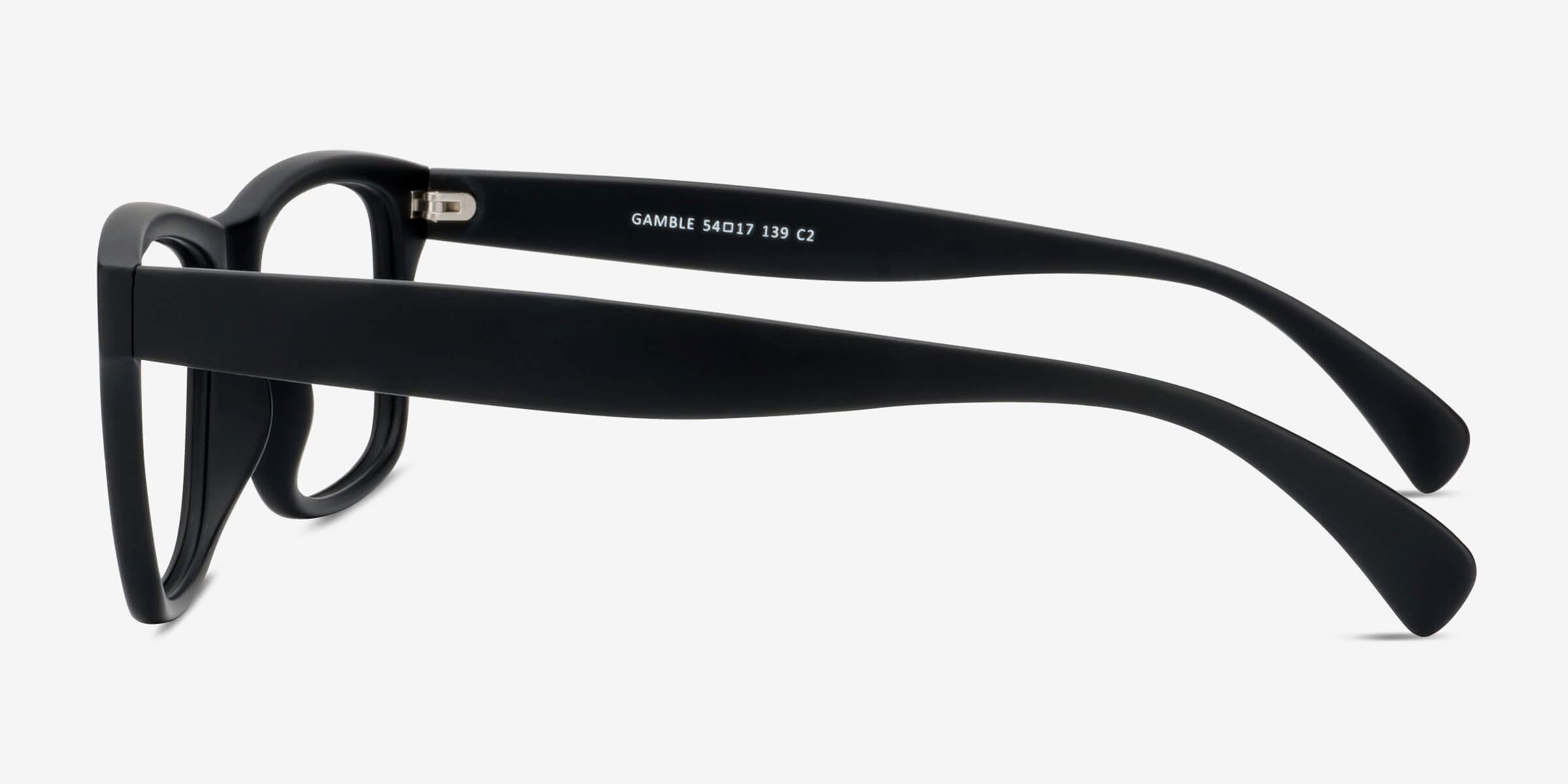 Gamble Rectangle Matte Black Full Rim Eyeglasses | Eyebuydirect