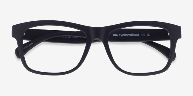 Gamble Matte Black PlasticEyeglass Frames from EyeBuyDirect, Closed View